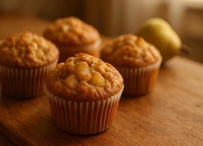 طرز تهیه مافین گلابی نرم و لطیف طرز تهیه مافین گلابی نرم و لطیف